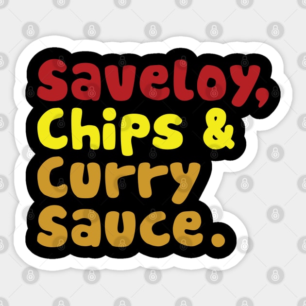 Saveloy, Chips & Curry Sauce. Sticker by tinybiscuits